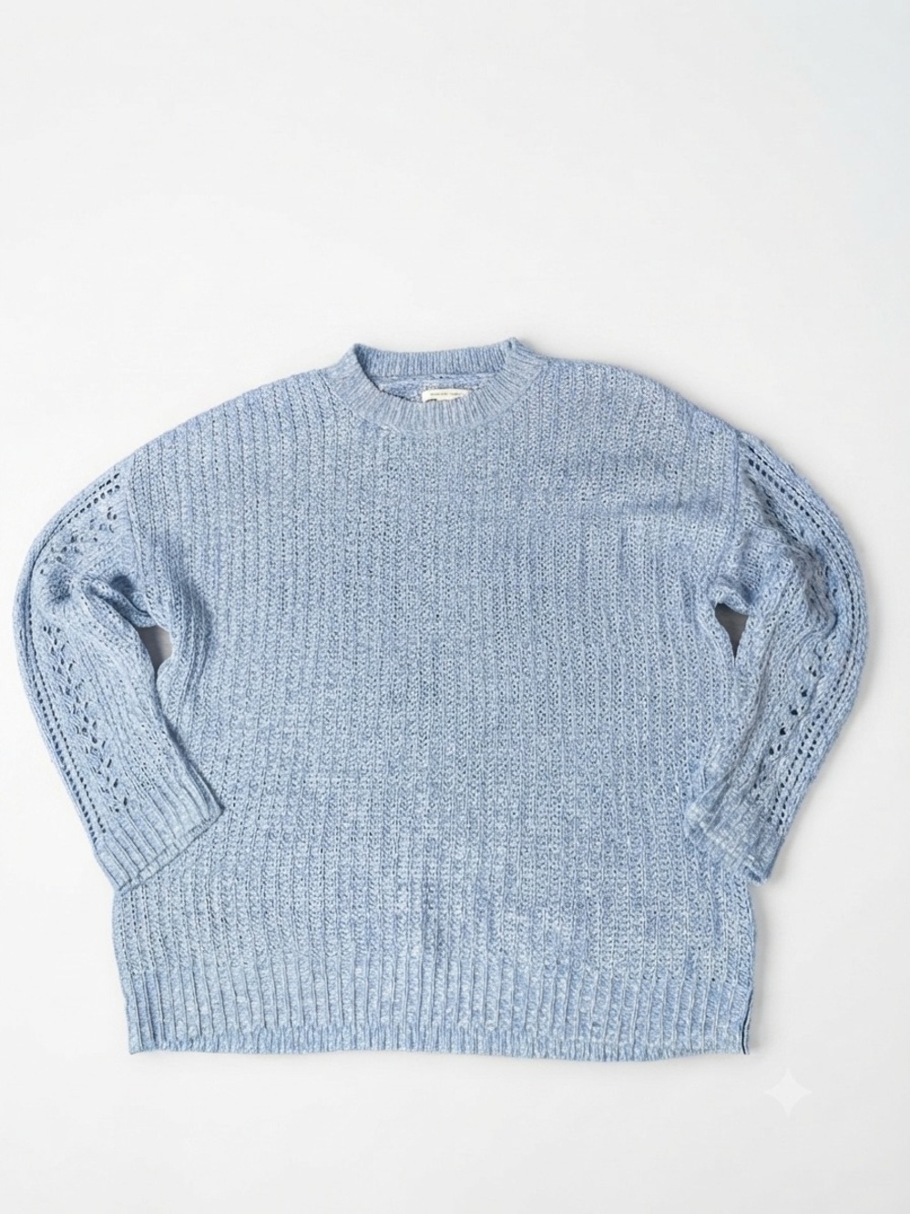 American Eagle Outfitters Blue Marled Knit Crewneck Sweater Size S